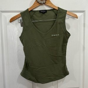 Bebe sleeveless tank olive green - large